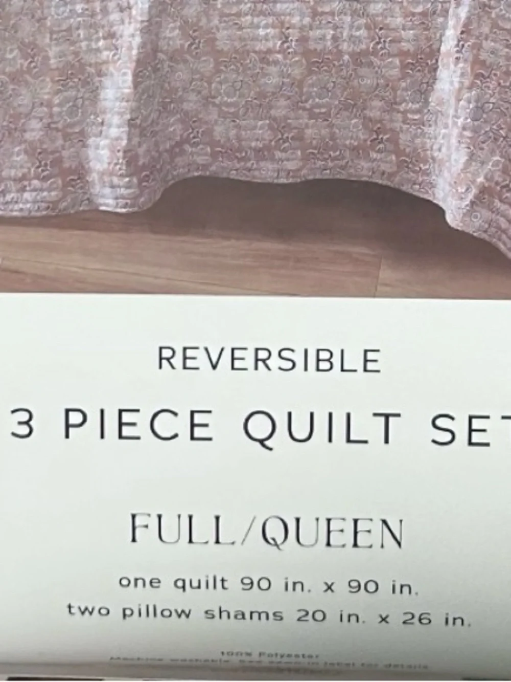 House of Atlas Multicolor Floral Reversible Queen Quilt Set 90”x90”